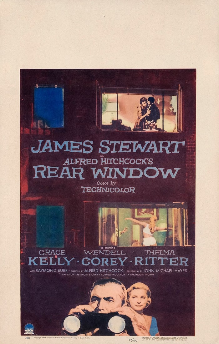 REAR WINDOW - Window Card (14" x 22"); Fine+ on Paper (1 of 1)