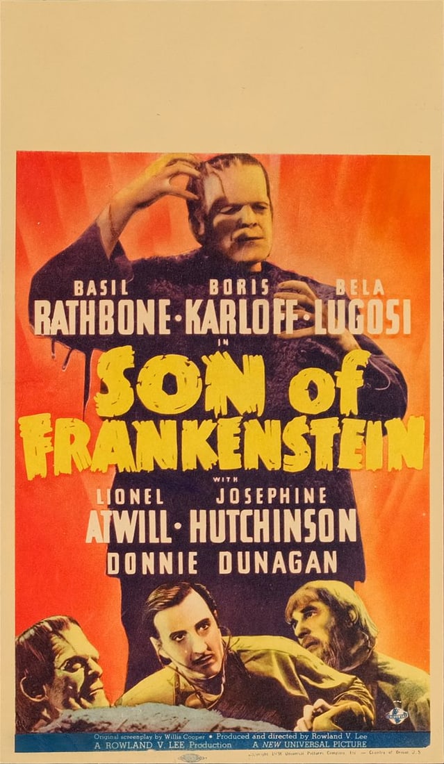 SON OF FRANKENSTEIN - Midget Window Card (8" x 14"); Fine+ on Paper (1 of 1)