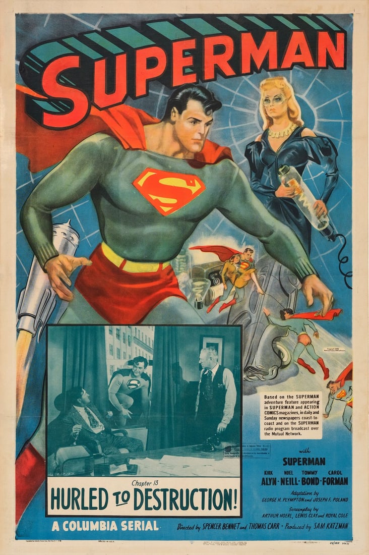SUPERMAN - One Sheet (27" x 41"); Chapter 13: "Hurled to Destruction!"; Fine+ on Linen (1 of 1)