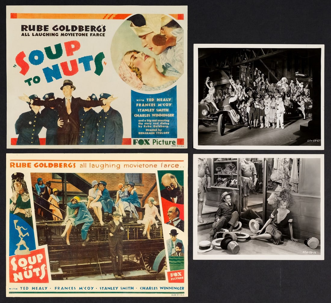 THREE STOOGES IN SOUP TO NUTS - Title Lobby Card, Lobby Card and Vintage Original B&W Single-Weight (1 of 1)
