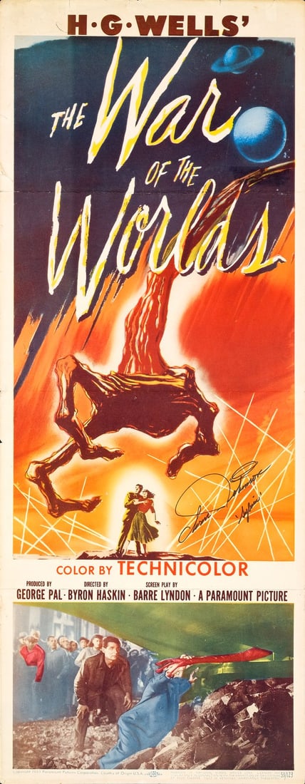 WAR OF THE WORLDS - Insert (14" x 36") Signed by Ann Robinson (JSA COA); Very Fine Folded (1 of 1)