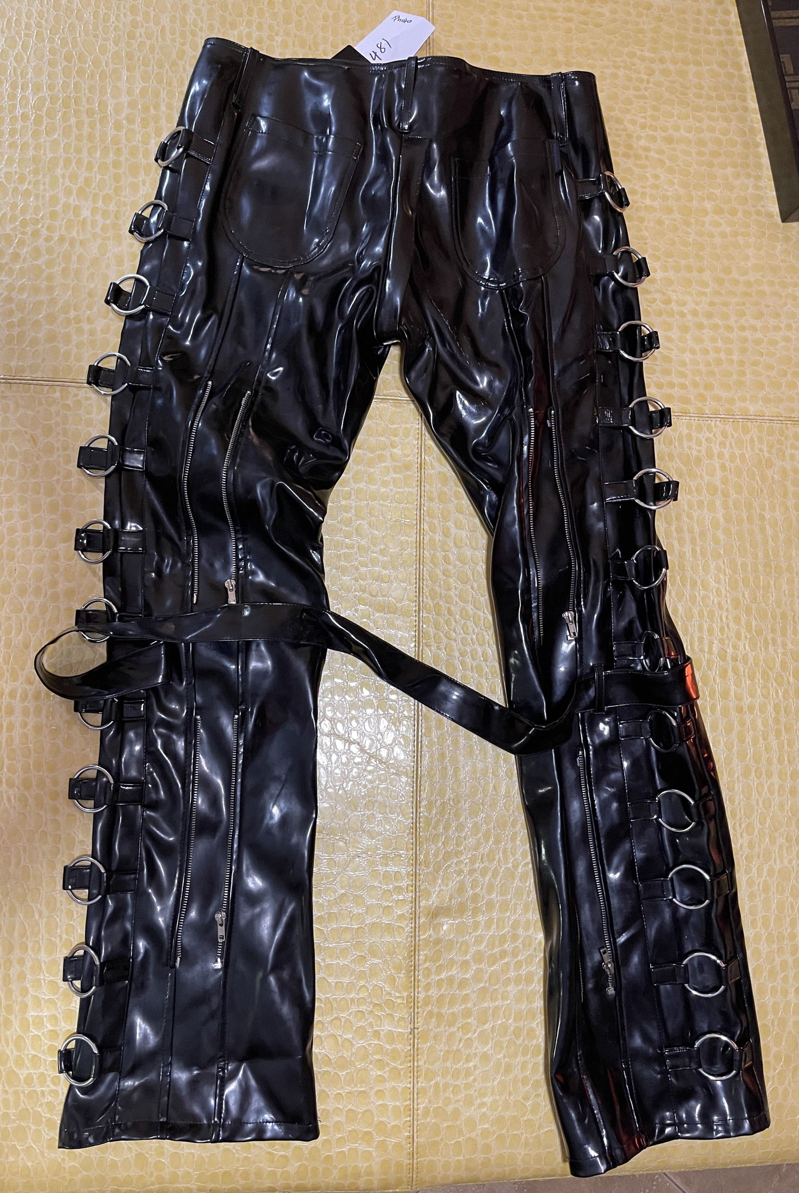 Hillary's Vanity, SIR PVC Shiny black PVC pants, Size 36, New with tags (1 of 2)