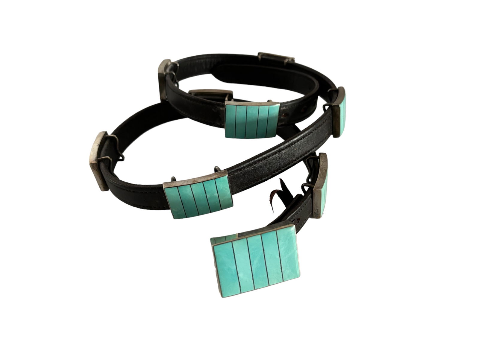 Roderick Kaskalla Zuni Inlay Turquoise and Sterling Belt (1 of 7)