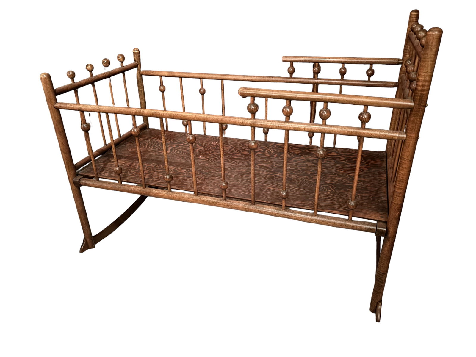 Victorian Crib: Early 1900s excellent condition spindle and ball design. 43x20x32 tall ! Please see terms and conditions for 3rd party shipping/mover information, 15% buyers premium, condition terms, and other import