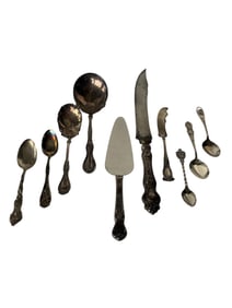 Assorted Sterling & Silver Plate Serving Flatware