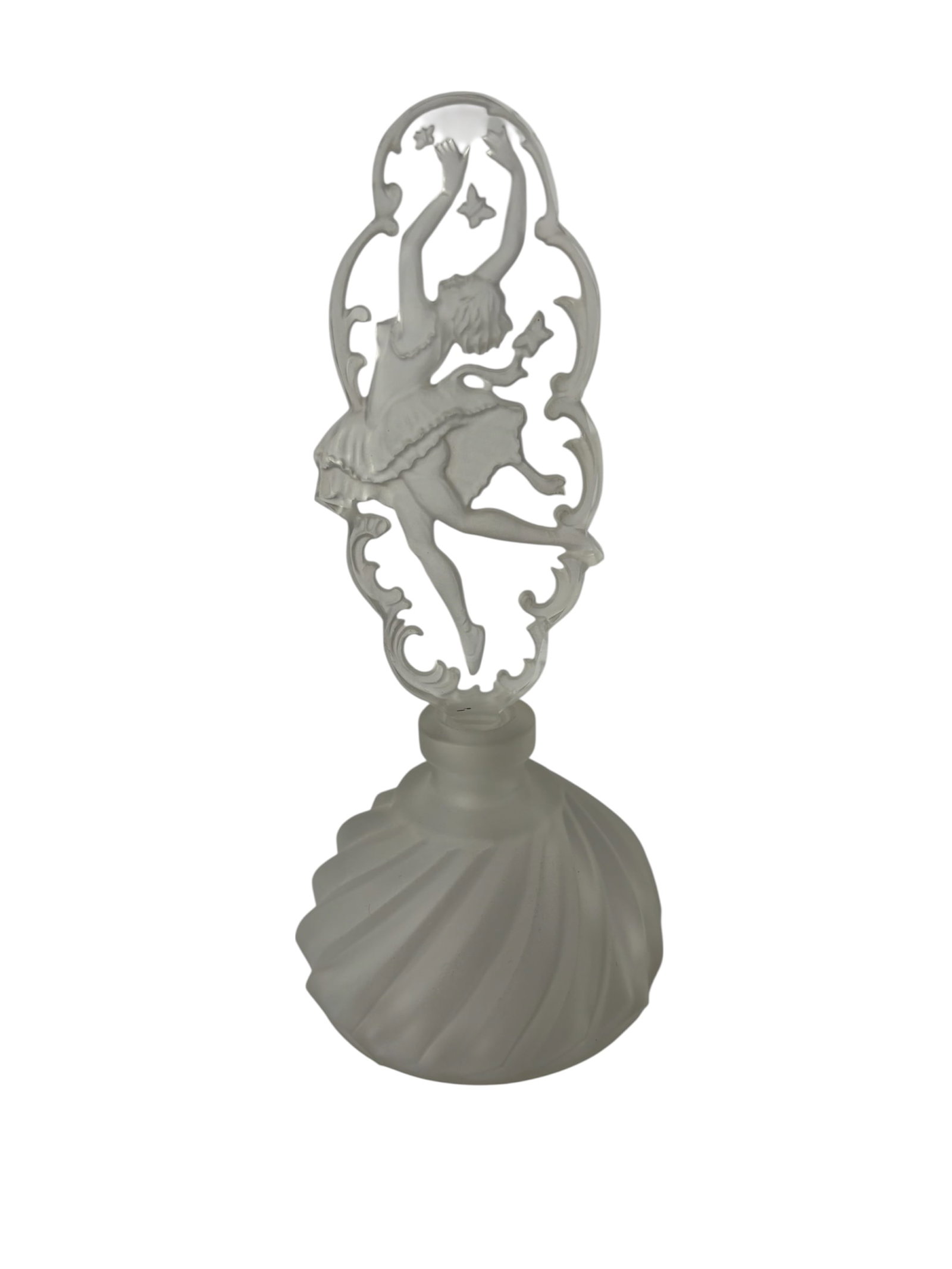 Lalique Ballerina Perfume Bottle: Featuring a graceful Ballerina on topper, inlay design. France, Laliquemarked