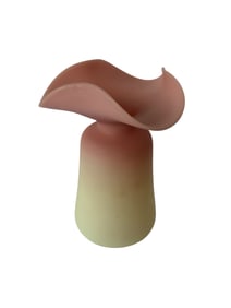 Victorian Style Satin Glass Vase with Ruffled Rim