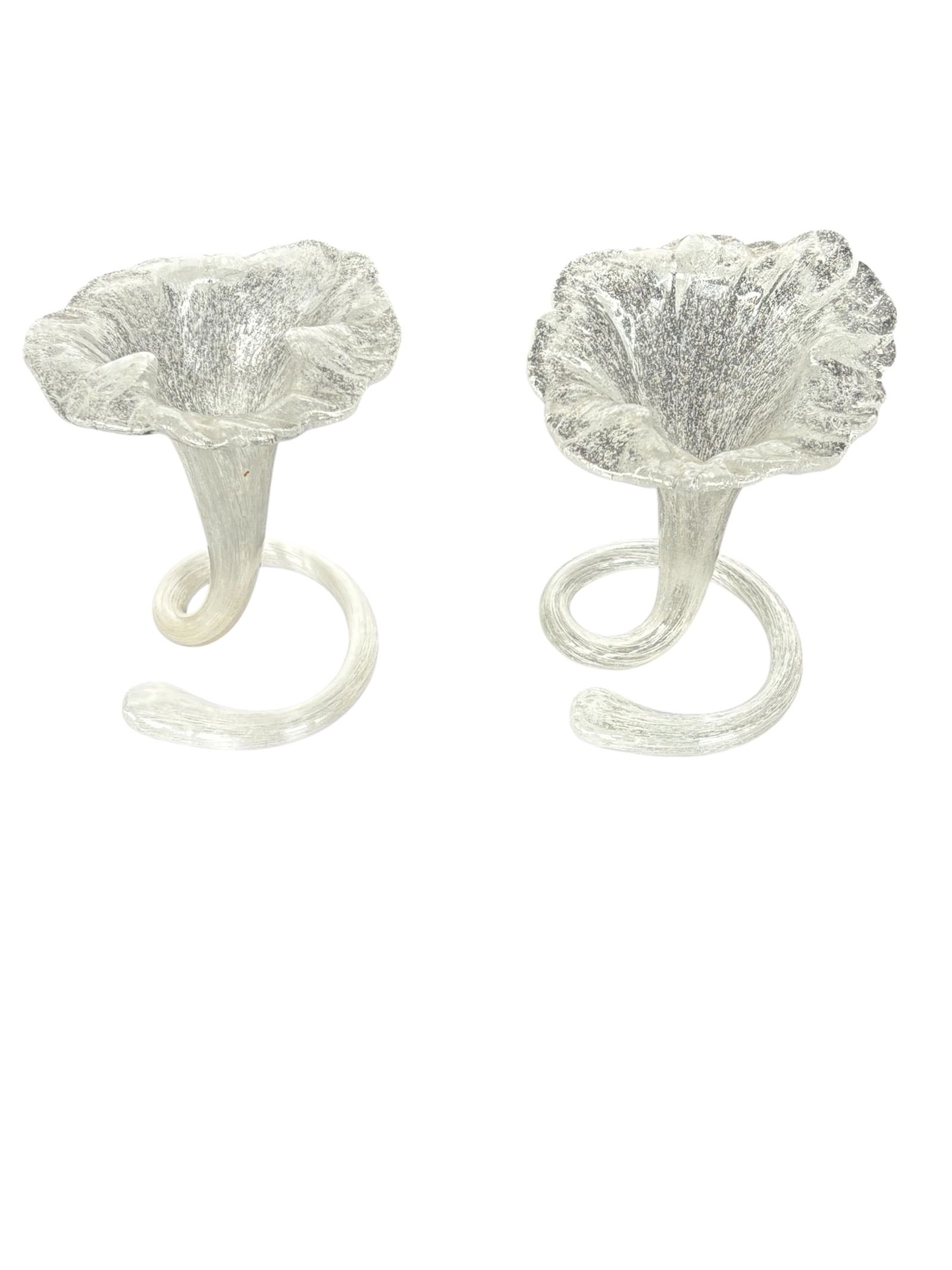 Murano Opaline Cornucopia Art Glass - Pair (1 of 5)