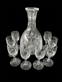 Vintage Crystal Decanter and Cordials