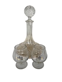 Vintage Ship Decanter with Brandy Snifters