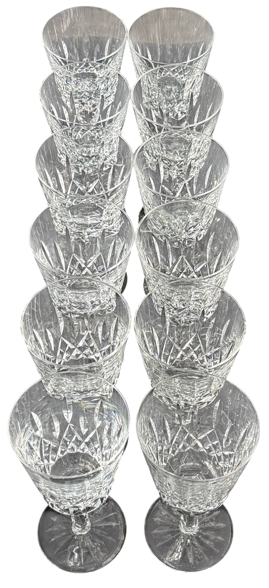 Waterford "Lizmore" Water Goblets Circa 1965: Waterford crystal pre 1965 set of 12. marked