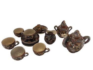 Satsuma Moriage "Dragonware" Tea Service