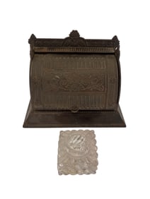 Antique Cast Iron Roll Top Double ink Well