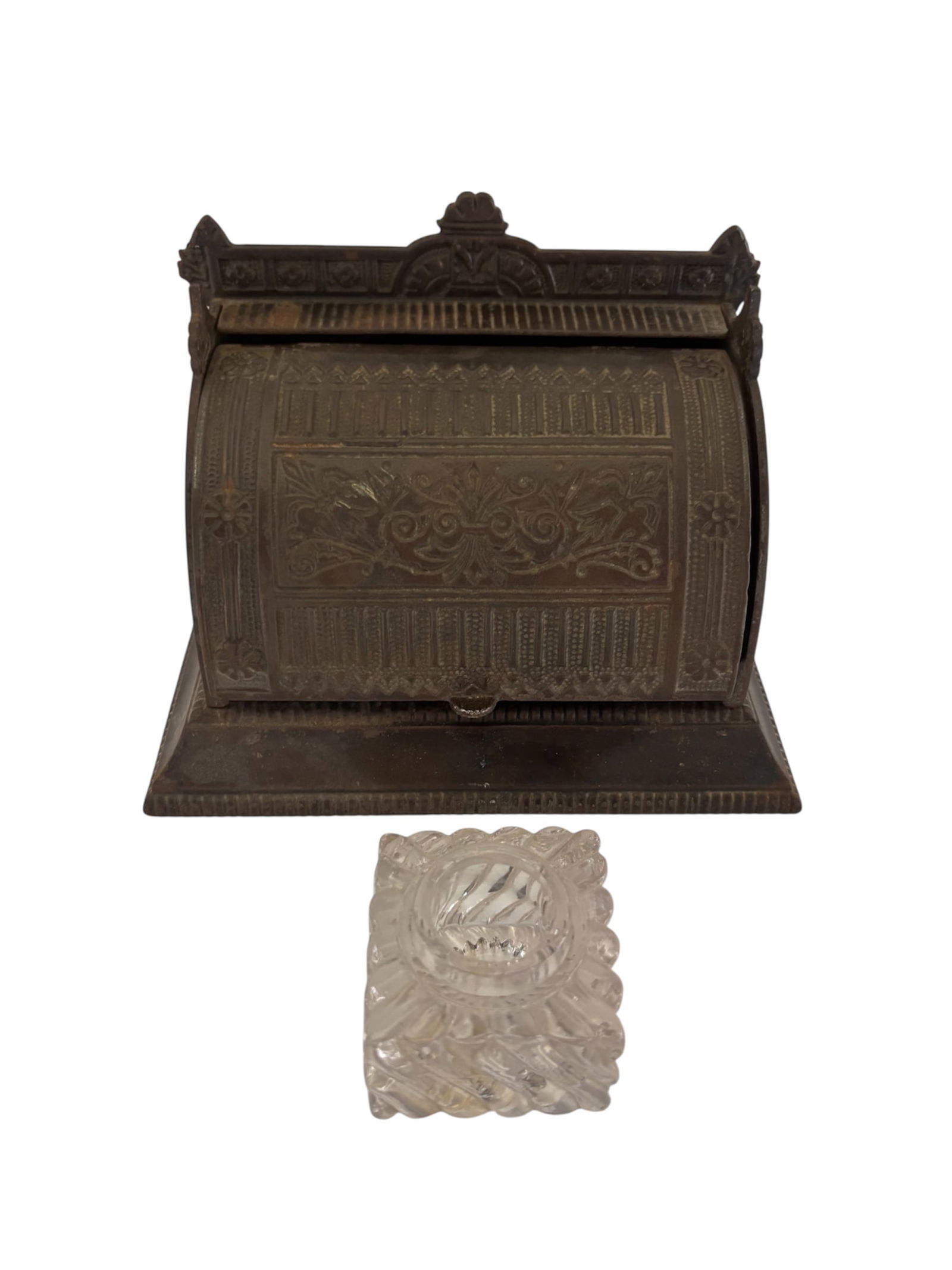 Antique Cast Iron Roll Top Double ink Well (1 of 10)