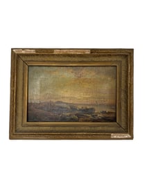 Antique Seascape Oil on Canvas Set in Antique Frame