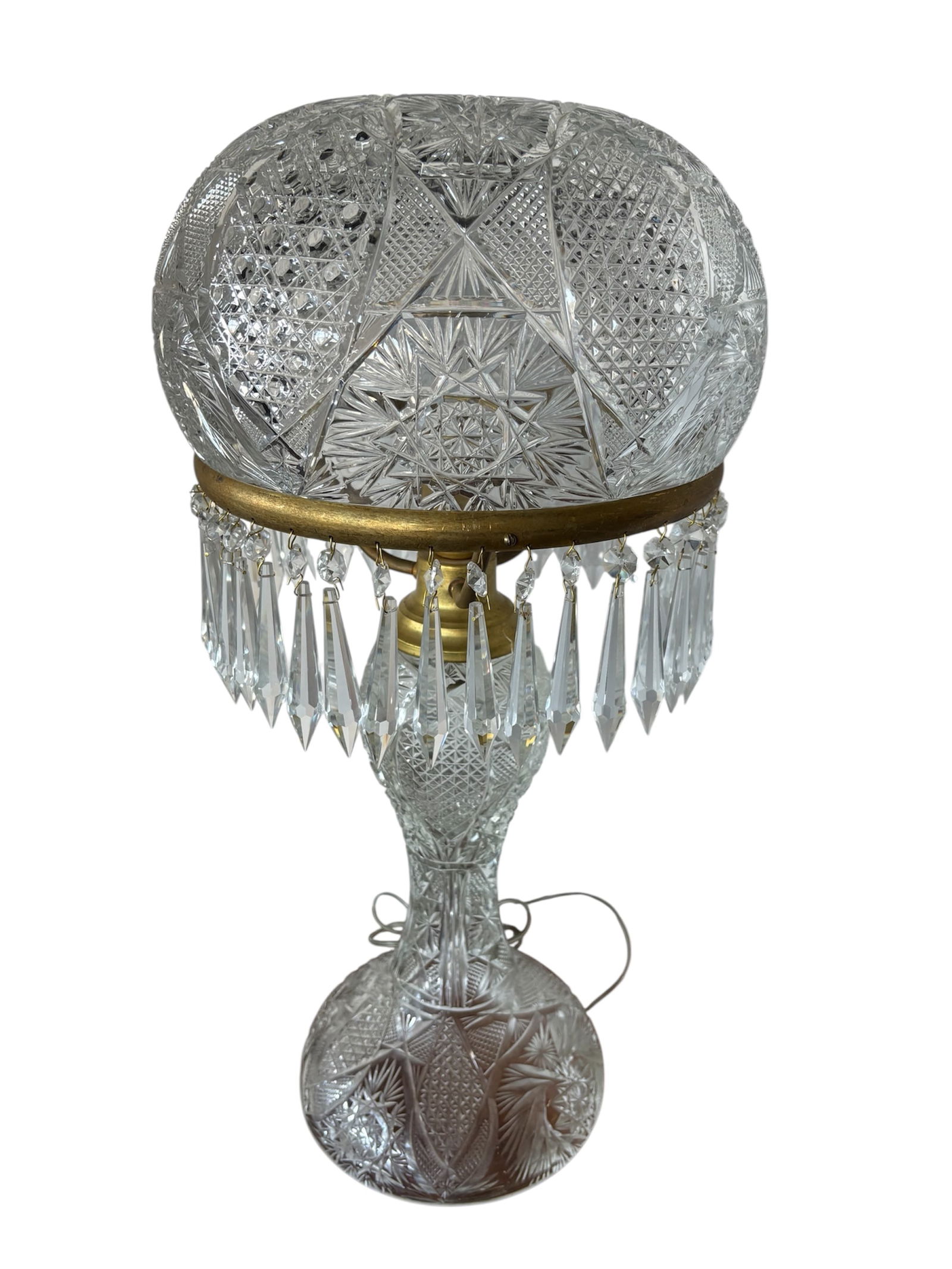 American Brilliant Period Cut Crystal Parlor Lamp (1 of 10)