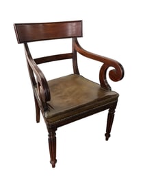 Antique Regency Style Library Chair