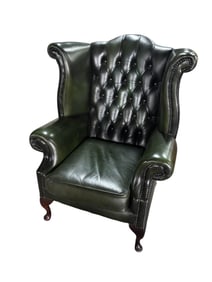 Antique Chesterfield Wingback Arm Chair