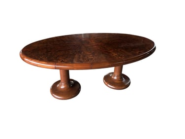 Custom Burl Wood Double Pedestal Table by Noel Dezigns KC