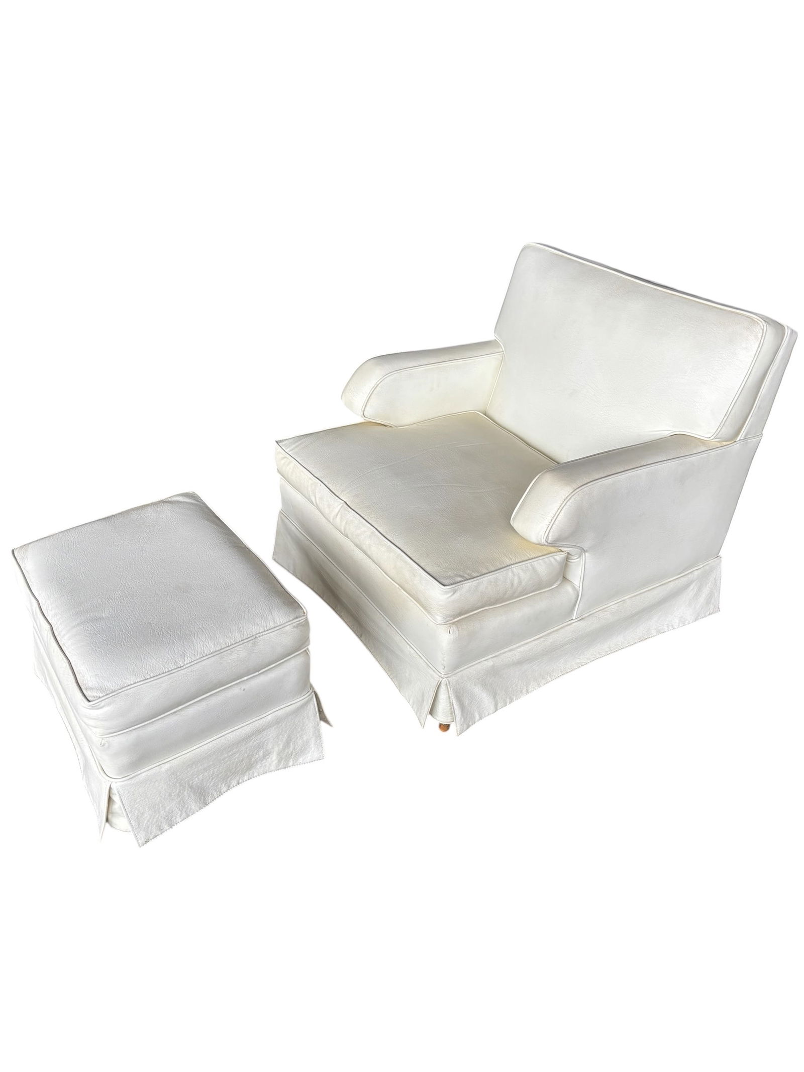 Mid Century Modern Style Leather Club Chair & Ottoman (1 of 18)