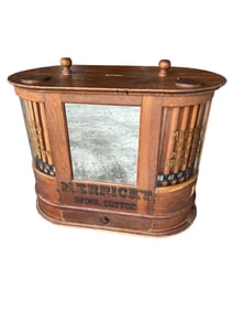 Antique Merrick's Double Spool Oak Cabinet