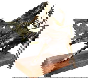 "Hearts on a Porch Swing" Lundeen Life-size Bronze