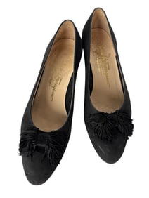Salvatore Ferragamo Black Tassel Pumps