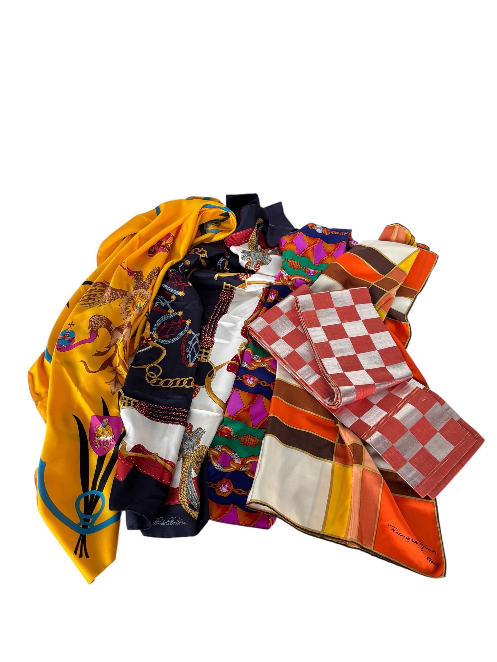 Ichimatsu Moyou Obi Sash & Collection of Vintage Scarves (1 of 11)