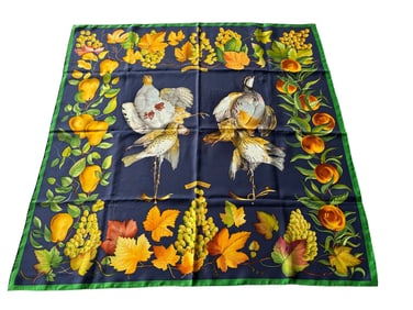 Hermes Paris Vintage "Fructidor" Carre 90 Silk Scarf