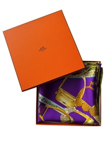 Hermes Paris "Concours D' Etriers" Carre 90 Silk Scarf