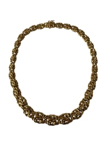 Gold Byzantine 14kt Link Necklace Made in Italy