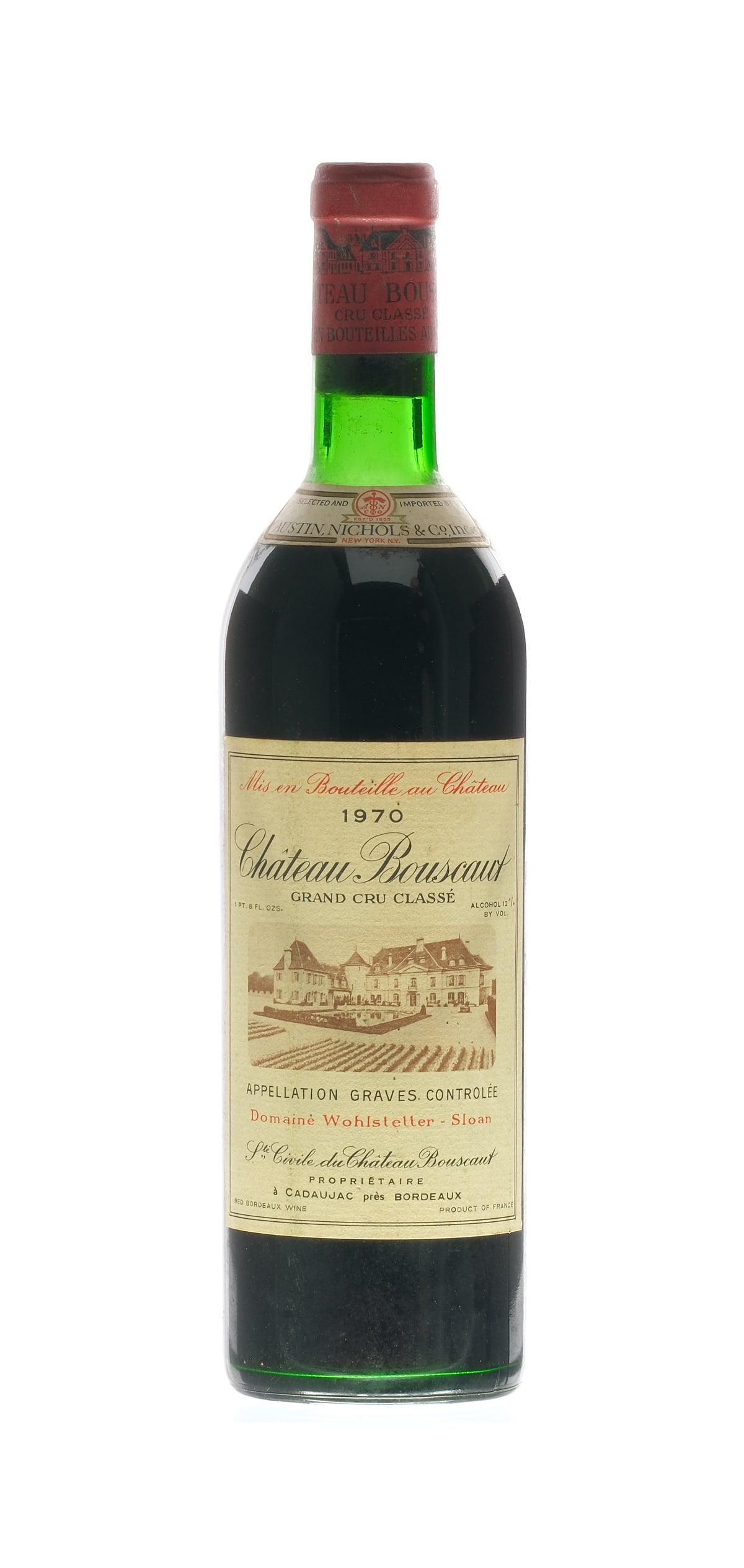 Chateau Bouscaut Bordeaux 1970: Description Grand cru classe. Fill Level = Top Shoulder. Label very good condition. Wine Bordeaux Chateau Bouscaut France Bordeaux 1970 1 750ml