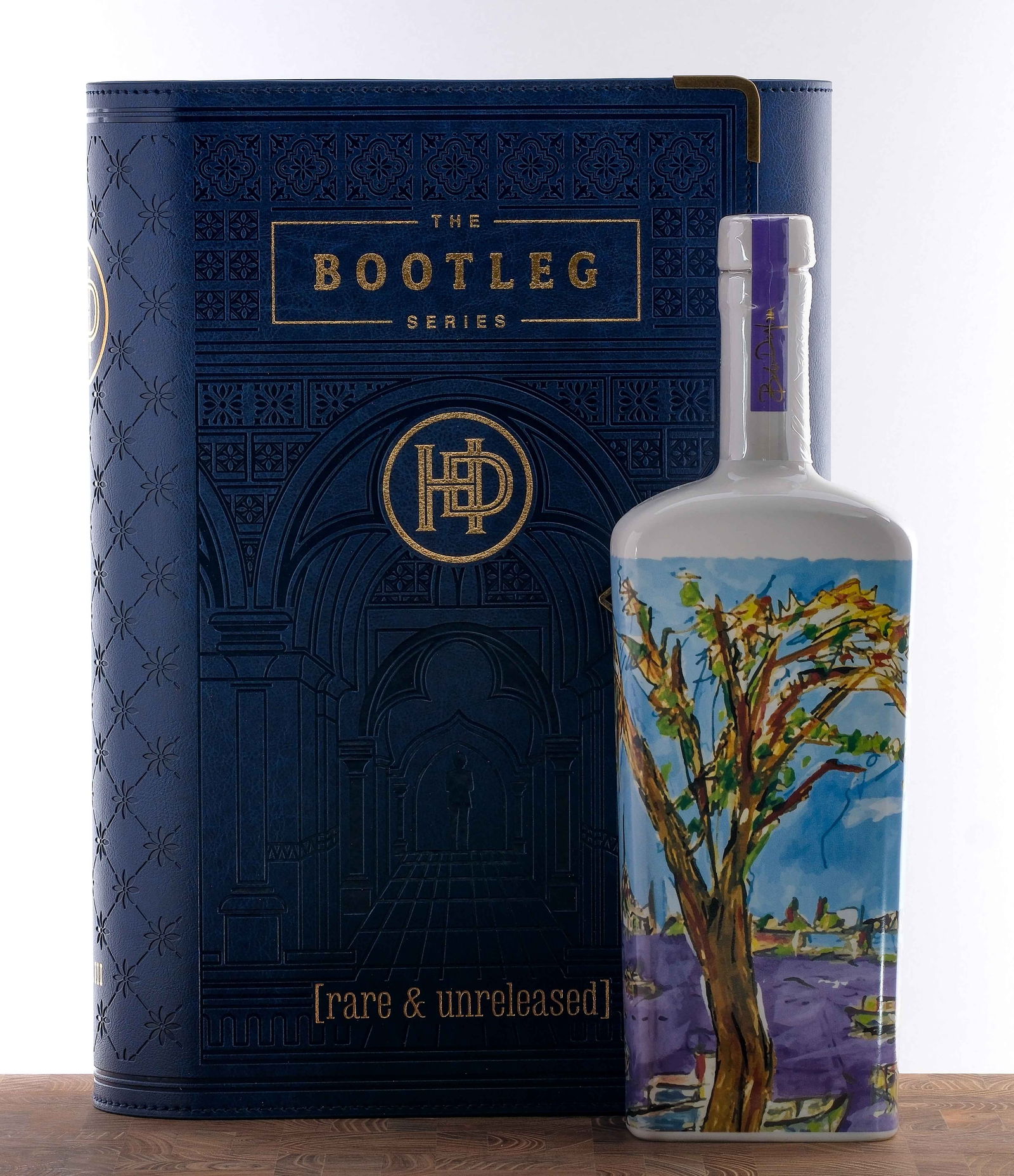 Heaven's Door Bootleg Series Vol. III 13 Year Cask Strength Kentucky Bourbon: Volume Four. "Rare and unreleased." #3,512 of 3,949 bottles produced. Finished in Vino de Naranja casks. Handmade ceramic bottle with art by painter/musician Bob Dylan. 60.6% ALC/VOL (121.2 Proof). Ho