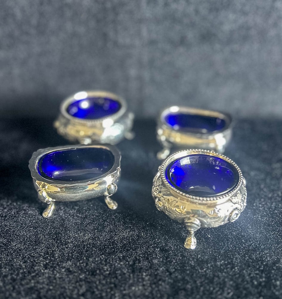 4 STERLING SALTS WITH COBALT LINERS (1 of 3)