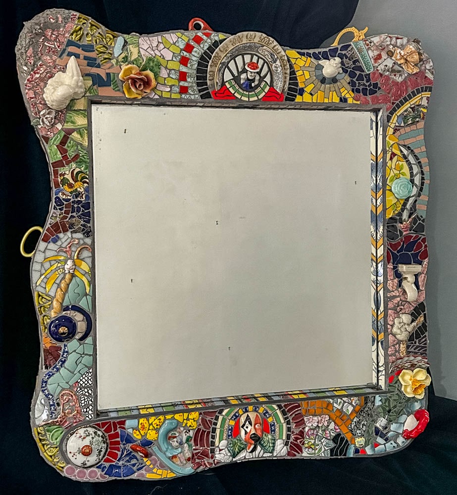 INCREDIBLE MOSAIC MIRROR SIGNED (1 of 8)