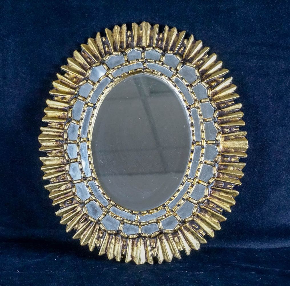 VINTAGE OVAL MIRROR SUNBURST (1 of 2)