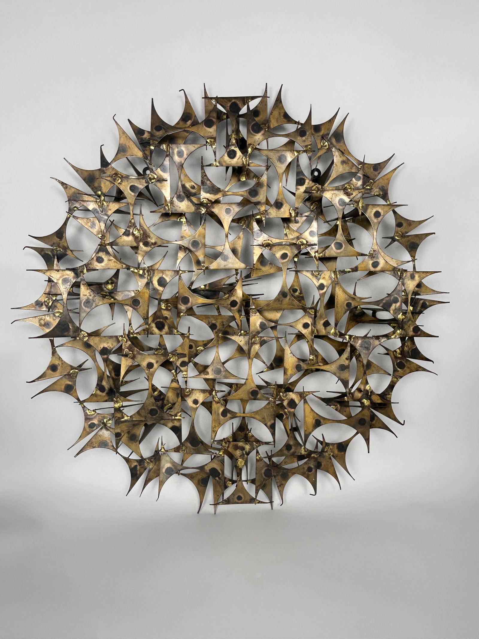Marc Weinstein MCM Brutalist Metal wall sculpture (1 of 3)