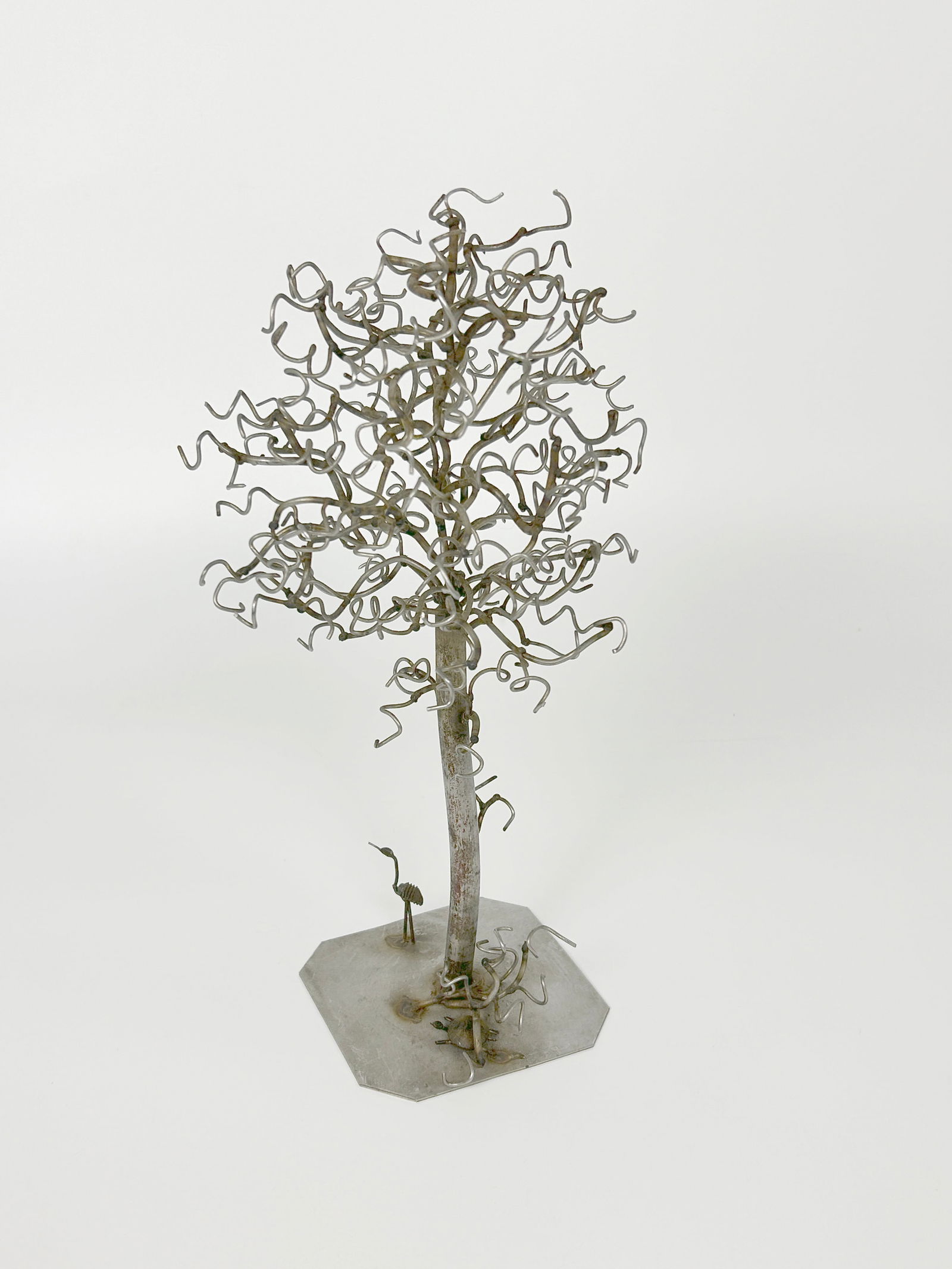 Tabletop Metal Sculpture Tree Crane Turtle (1 of 2)