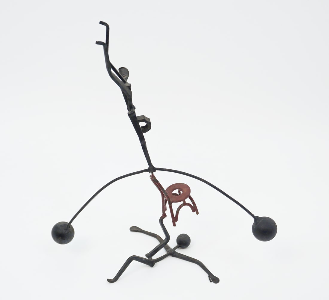 Kinetic Metal Circus Sculpture w/Red Chair (1 of 1)