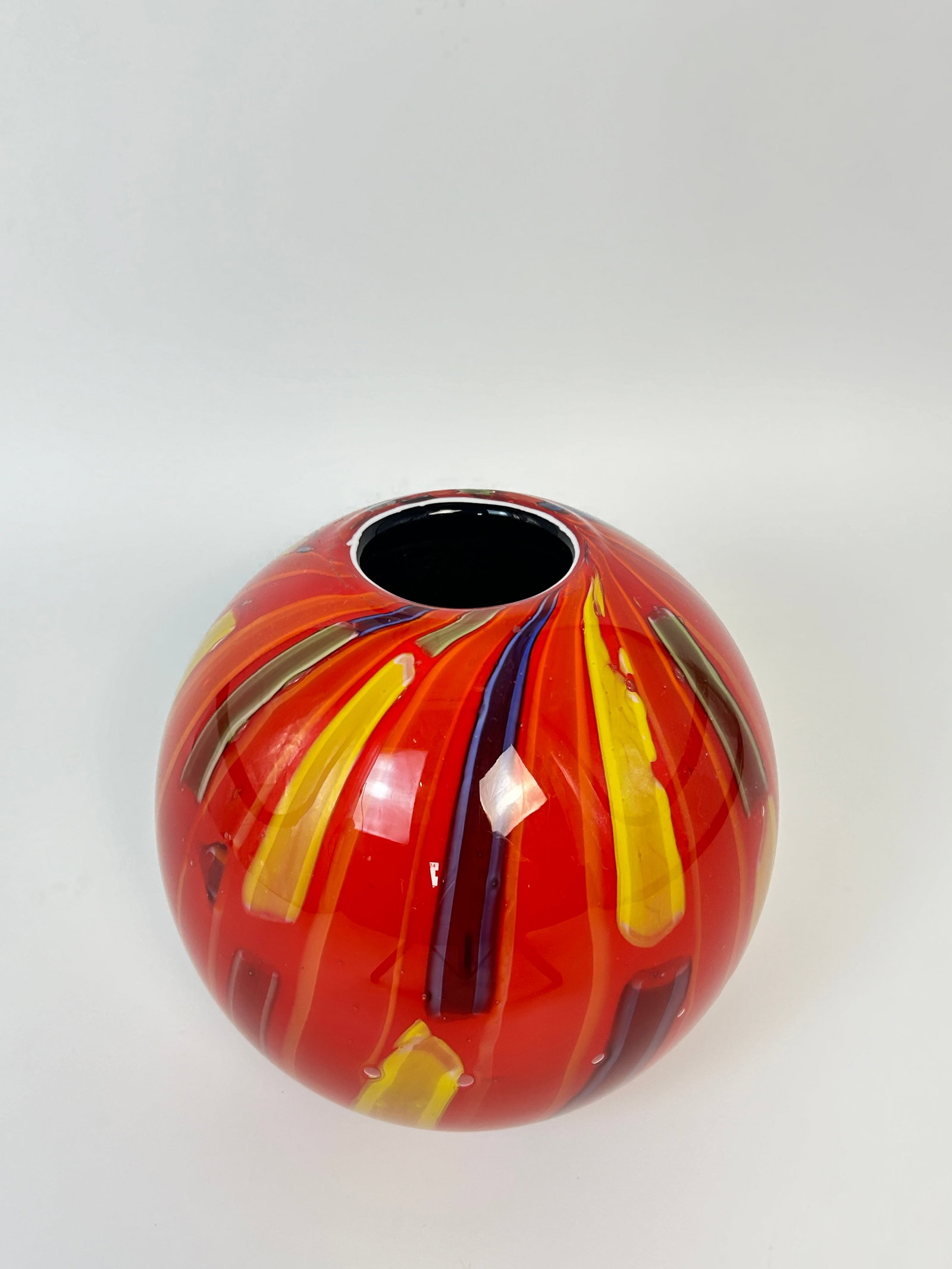 Round Orange Vase signed (1 of 1)