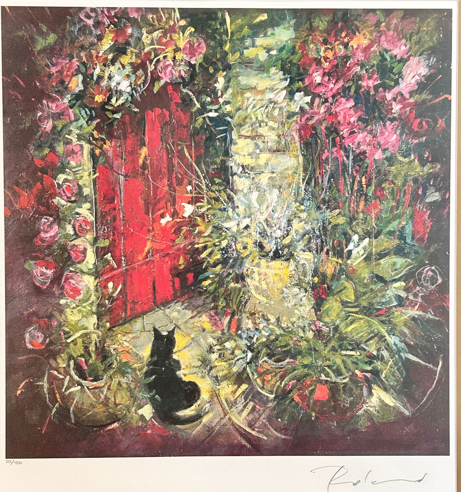 Garden w/Cat Red Door signed Roland (1 of 2)