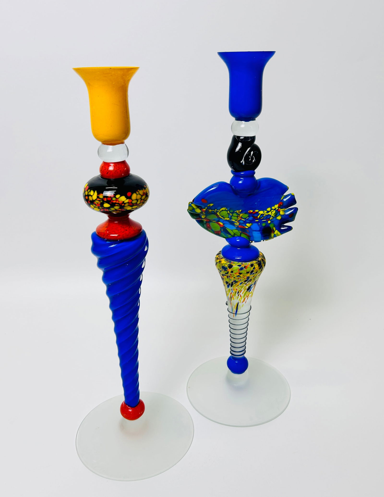 Pair Glass Candlesticks Loan Nemtoi Art Glass (1 of 3)