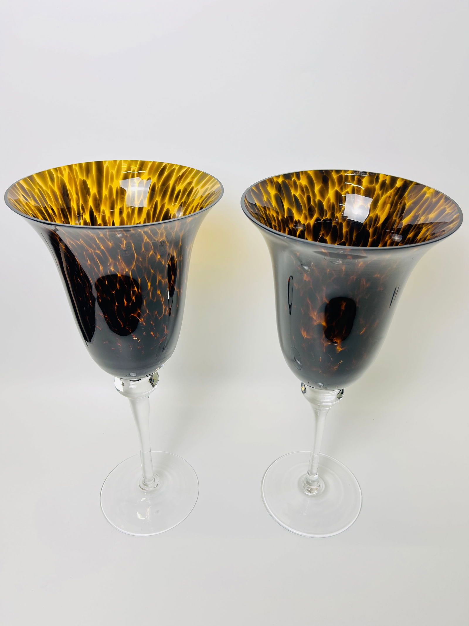 2 Large Tortoise Shell Hurricane Hand Blown (1 of 2)