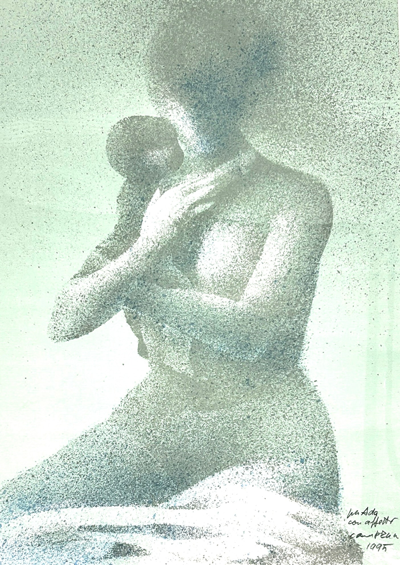 Signed Italian Mother/ Child Drawing (1 of 1)