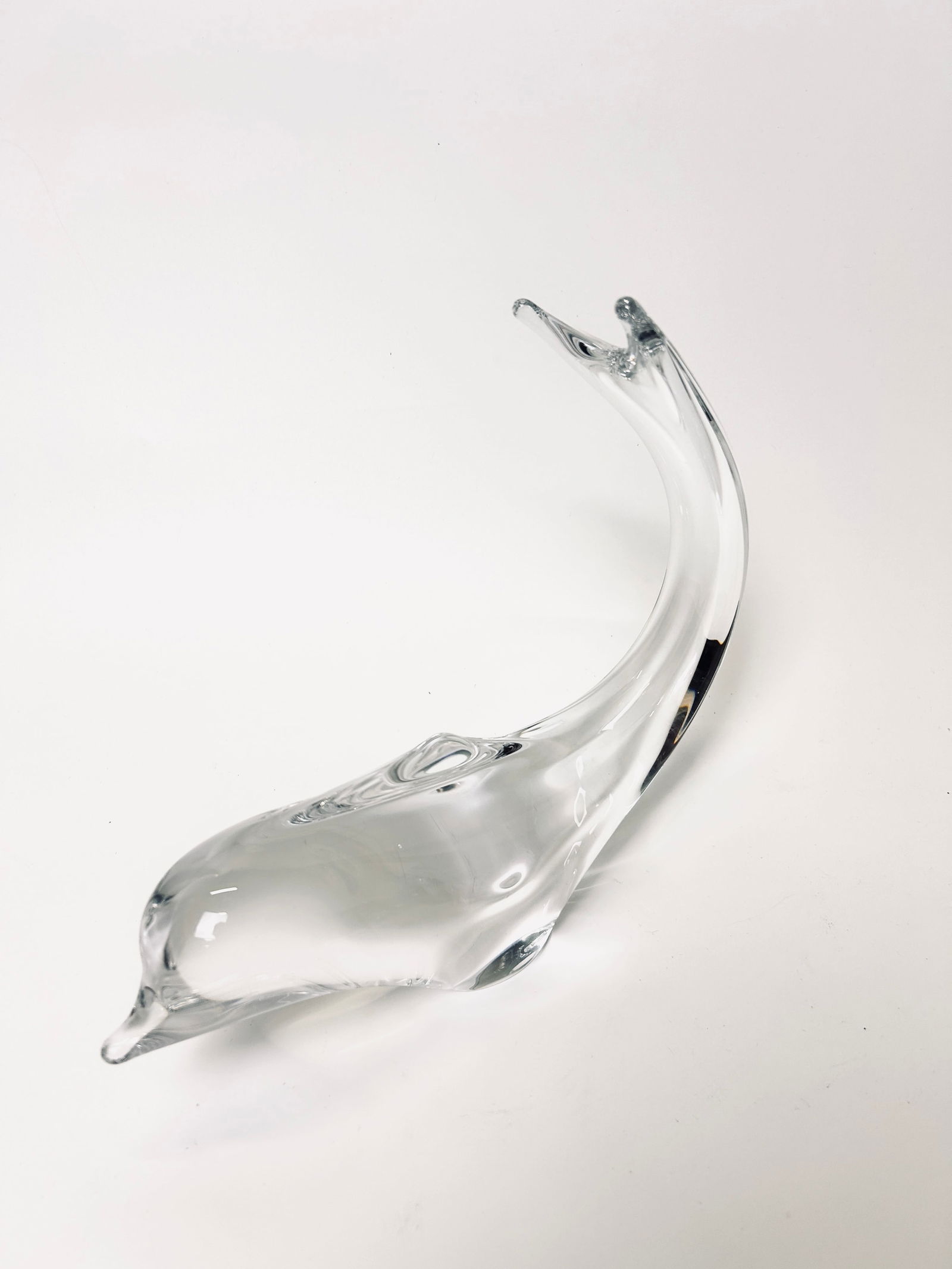 Large Glass Dolphin Bohemian Glass Stamped (1 of 2)