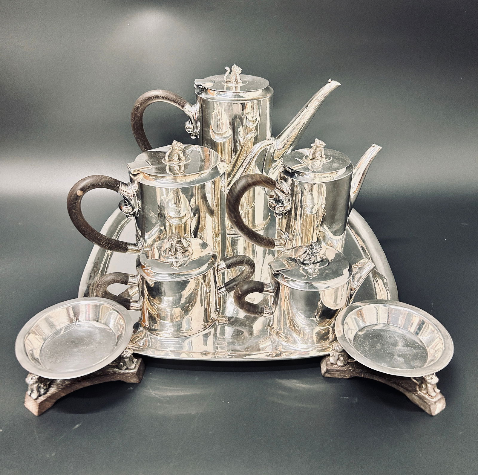 William Spratling Sterling Silver (8) piece Jaguar Tea Set