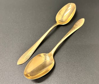 (2) 14K Gold Spoons