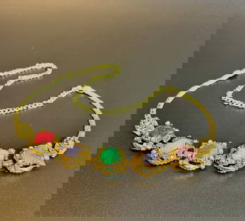 1950's Slide Type Art Glass Necklace Dragon Breath Faux Opals: 1950's Slide Type Art Glass Necklace Dragon Breath Faux Opals attributed to Selro 11.5 inch drop CONDITION: GOOD Provenance: Holderness New Hampshire Estate,