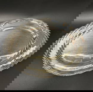 Black Starr & Frost Large Sterling Tray: Black Starr & Frost Large Sterling Tray American Sterling marked Measures 18.5 x 14 inches Total weight: approx. 2 lb 10 oz., 952 grams Condition: commensurate with age Provenance:
