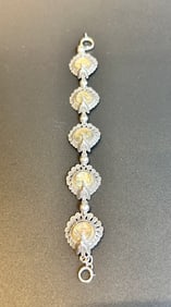 Vintage Sterling Abalone Peacock Bracelet